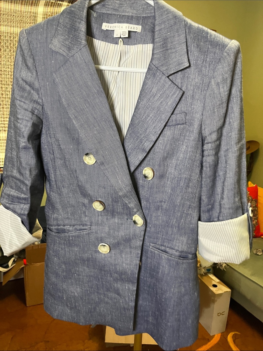 Veronica Beard Linen Kelson Blazer Womens Sz 8